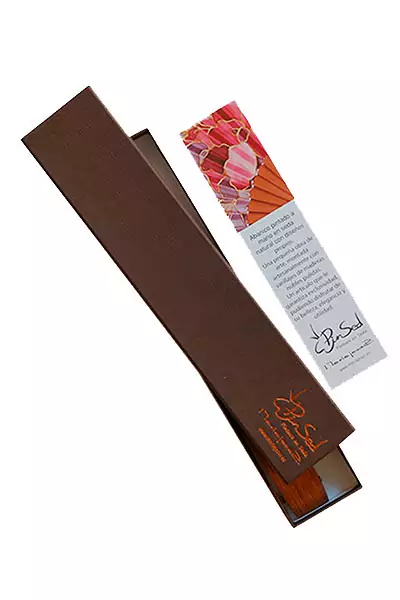 Abanico flores rojas acuarela de 27 cm. - Imagen 2