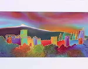 Atardecer en la Alhambra 60×35 cm.