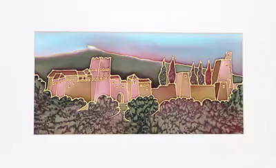 Amanecer en la Alhambra  48x30 cm.