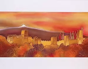 Alhambra tonos ocres rojizos 60x35 cm.