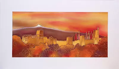 Alhambra tonos ocres rojizos 60x35 cm.